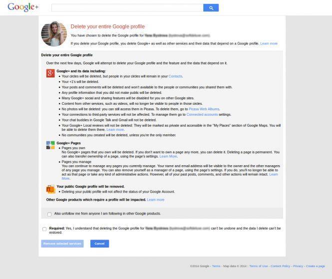 Delete Google+ Account