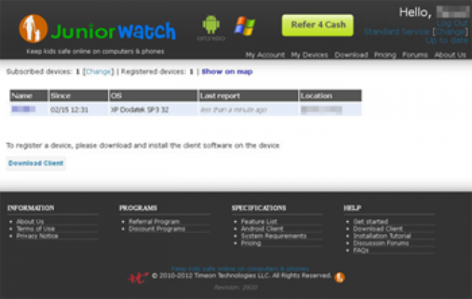 JuniorWatch is a parental control tool