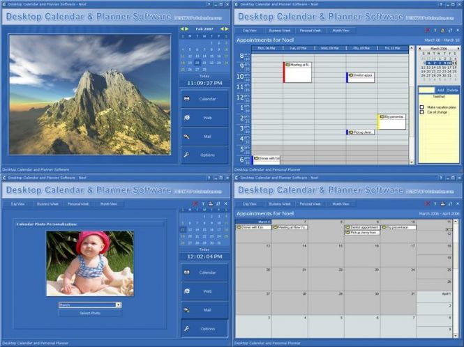 Desktop Calendar and Planner Main Window