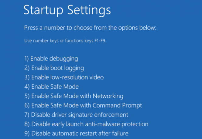 Advanced Startup Settings