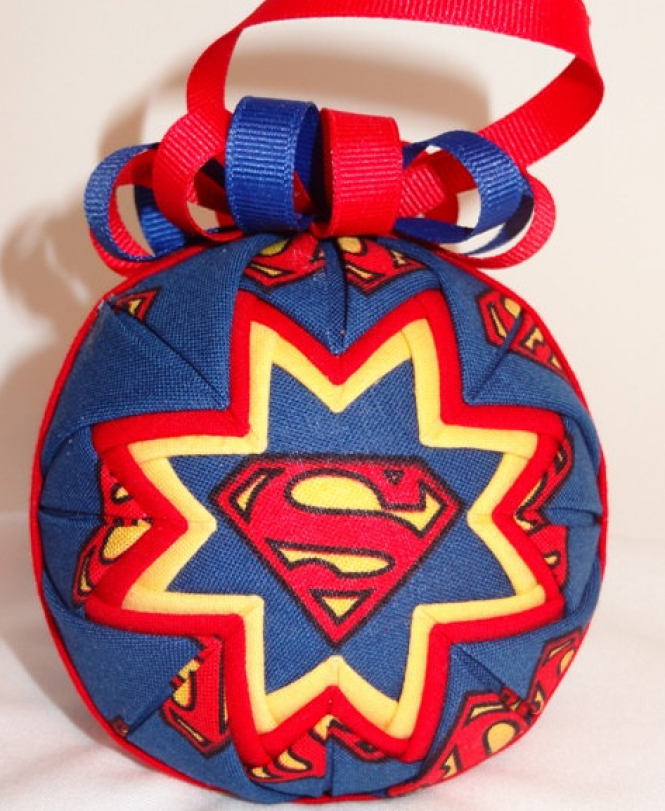 Superman Quilted Folded Fabric Ornament