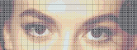 Sample pattern in 300x400 stitches, which is equal to the resolution of the original image. However, the resulting number of stitches is too large.