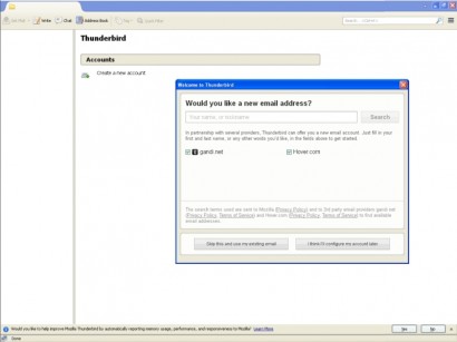 Thunderbird New Account Registration