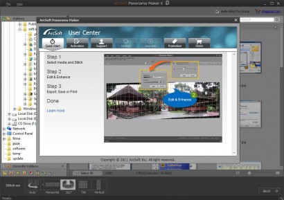 Main Window of ArcSoft Panorama Maker