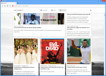 The Discover Option in Opera 15