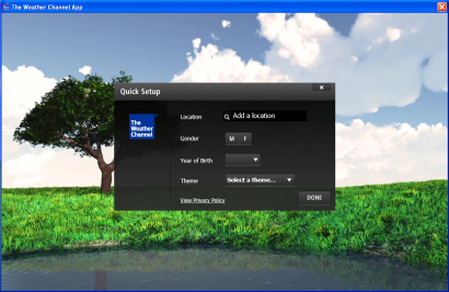 The Weather Channel Application First Start