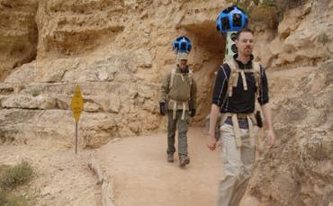 Google Team hiking the Bright Angel Trail on the South Rim with Trekkers