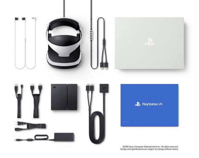 The contents of the PS VR box