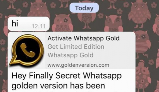 WhatsApp Gold message