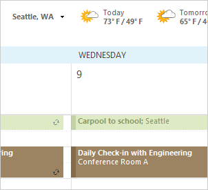 Outlook 2013 Weather Bar