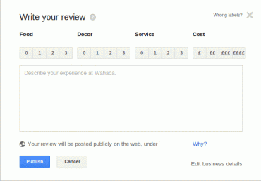 Google+ Local: The Review Window