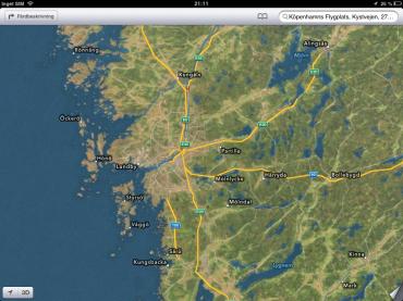 Göteborg in Apple Maps